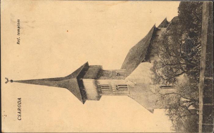 Csarodai templom levelezőlap (1922)